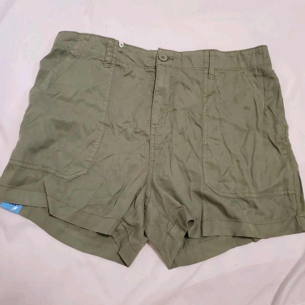 Women's Social Standard by Sanctuary Olive Green Fortune Tencel Shorts Size L